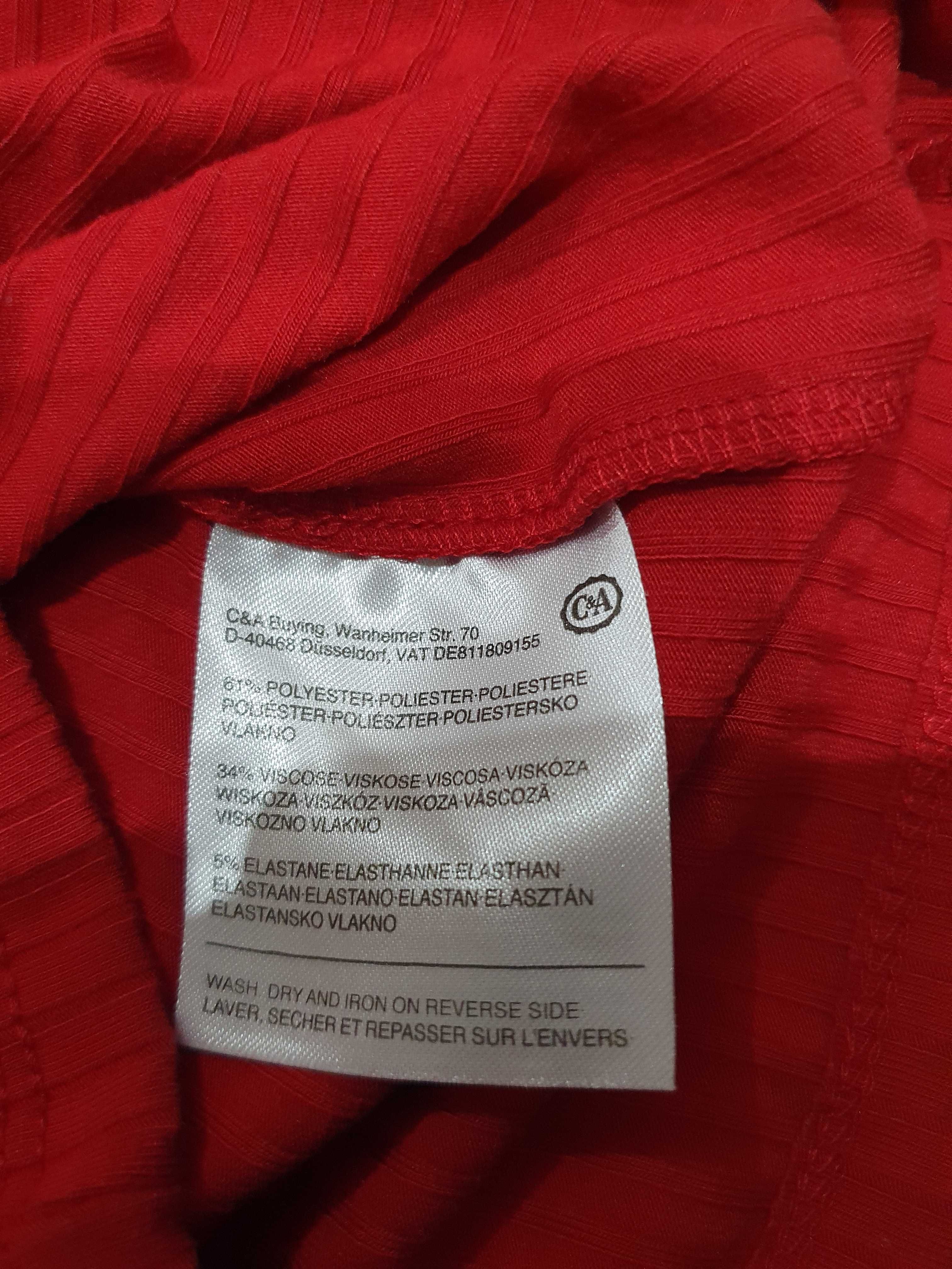 C&A bluzka z wiskozą, gruby prążek damska rozmiar XS