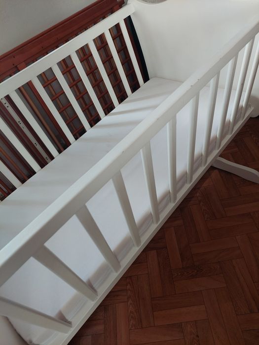 Kołyska drewniana plus kokon i materac
