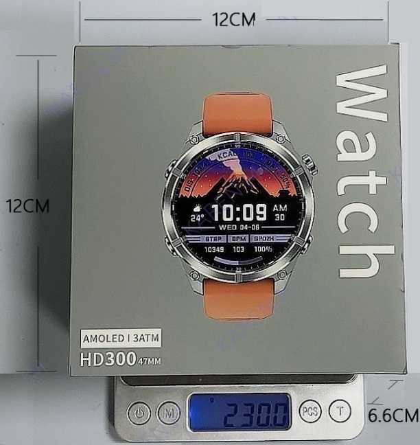 LUKSUSOWY Smartwatch Męski Rozmowy MENU PL Kompas Ciśnienie Latarka