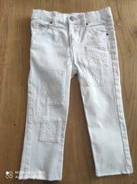 Białe spodnie, jeansy, H&M 98
