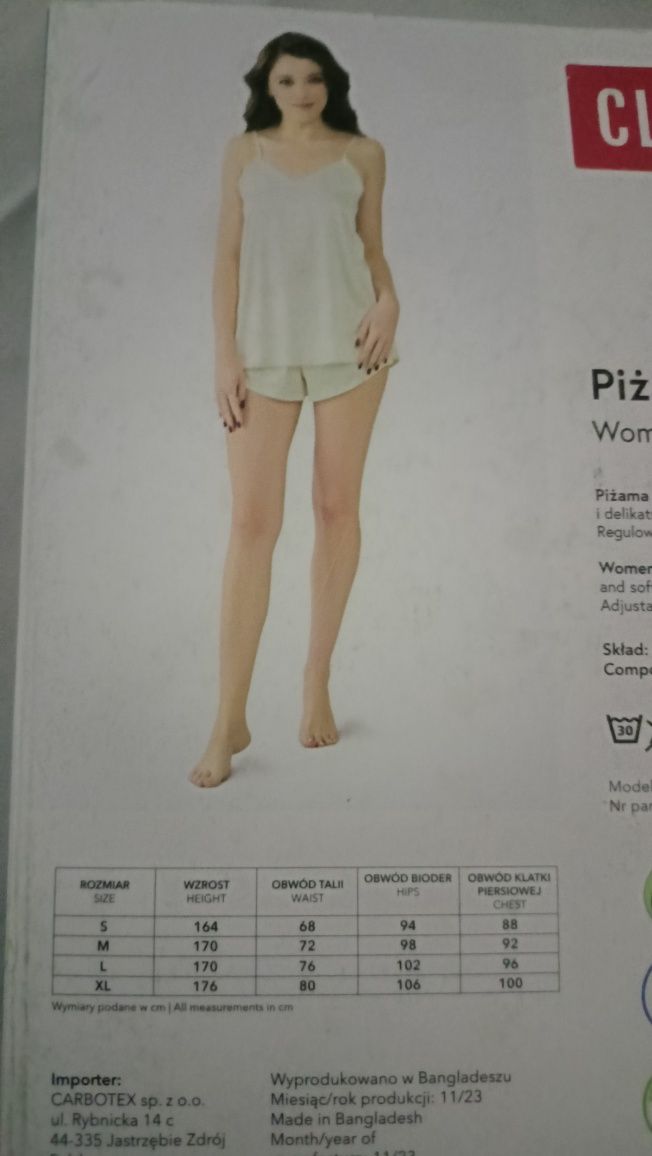 Piżama damska rozmiar L