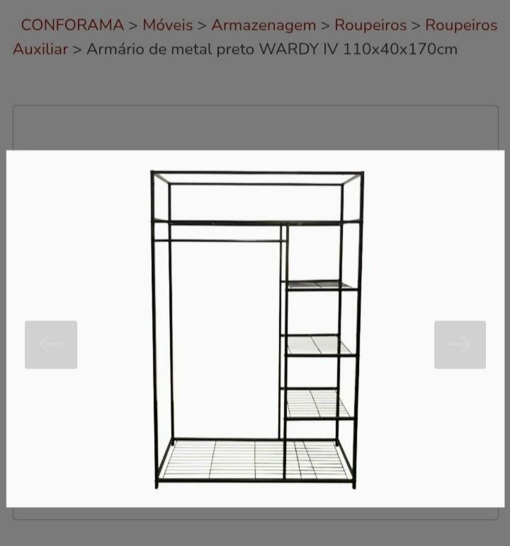 Armário Estante de metal 110x40x170