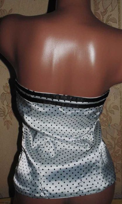 Топ-корсет в горох 44р,атлас