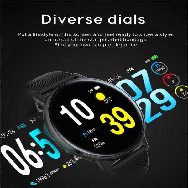 SmartWatch H5 pulsometr, krokomierz. powiadomienia, IP67.