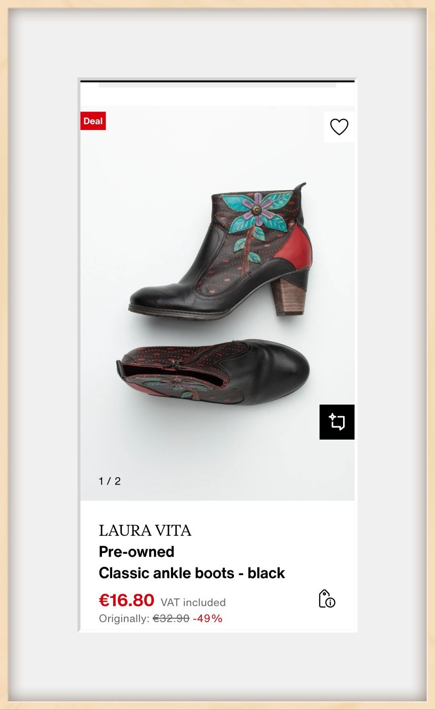 Кожаные ботильоны Laura Vita.