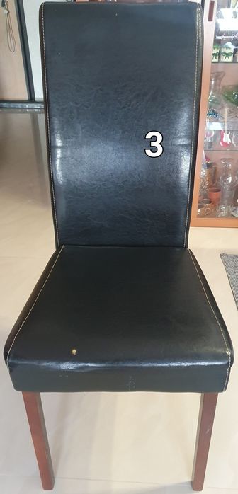 3 cadeiras de Sala em pele