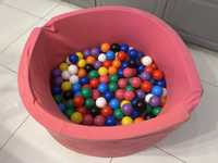 Miękki suchy basen basenik z piłeczkami / piłkami / kulkami - różowy