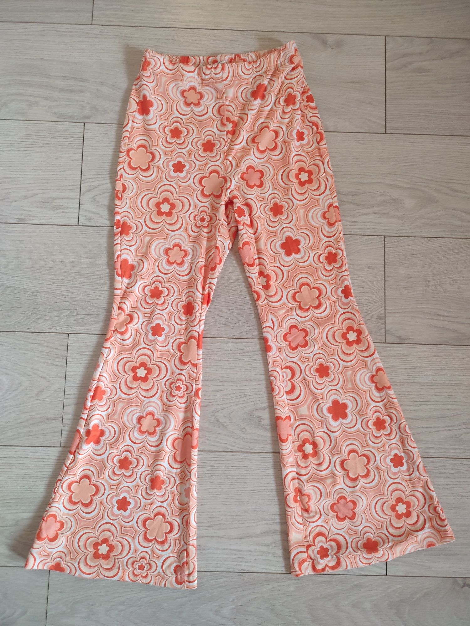 Dziewczęce legginsy spodnie dzwony Boho wysoki stan Shein rozm 152 158