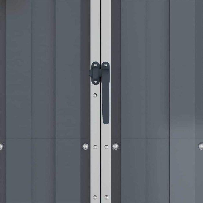 Szopa ogrodowa, szara, 116x45x175 cm, stal galwanizowana