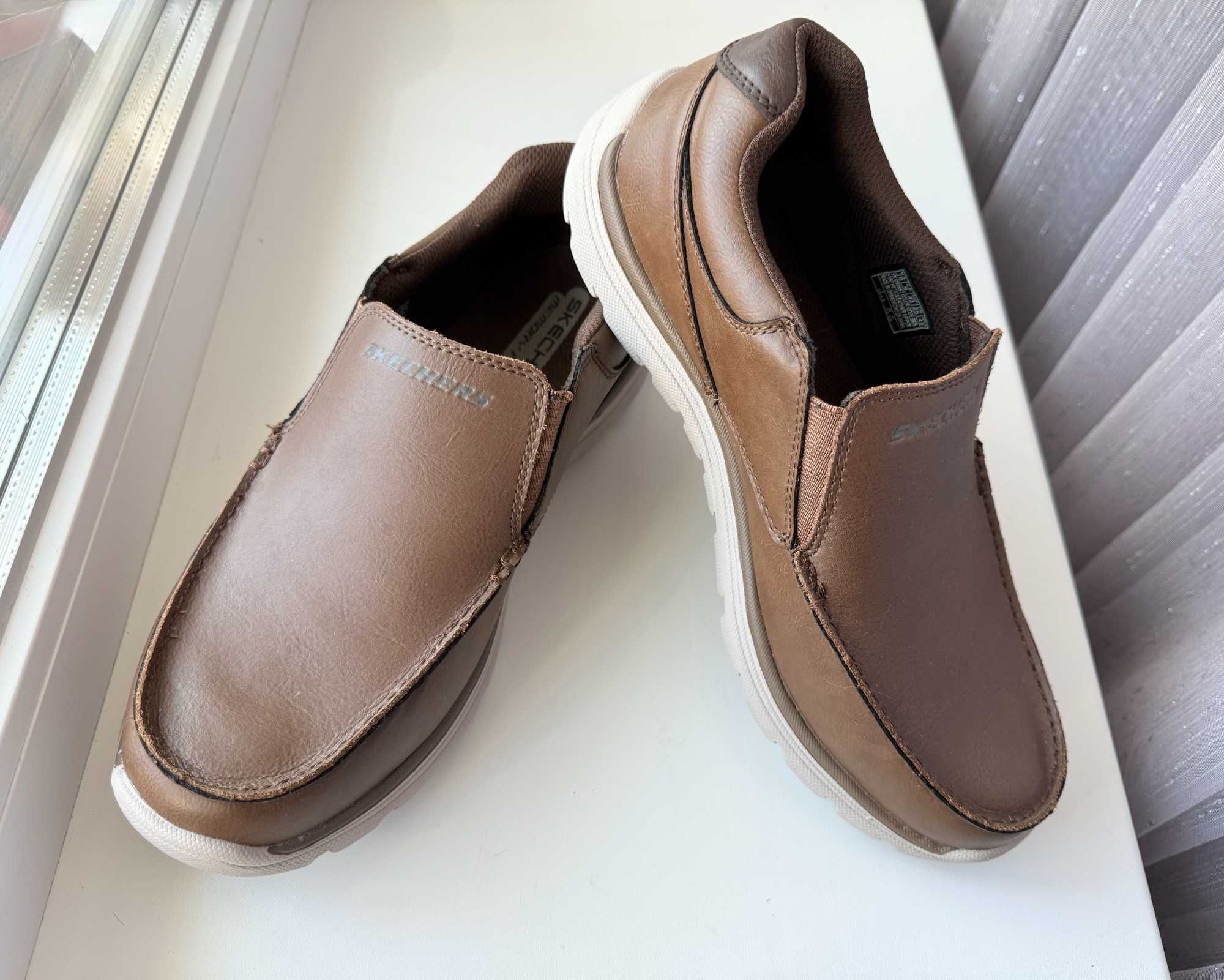 Мокасини туфлі демі шкіряні Skechers, оригінал,, р-р 43, уст 28 см