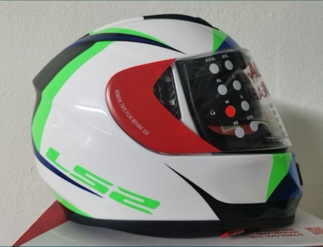 Capacete LS2 FF397 Vector White / Green Gloss ( M )( NOVO )