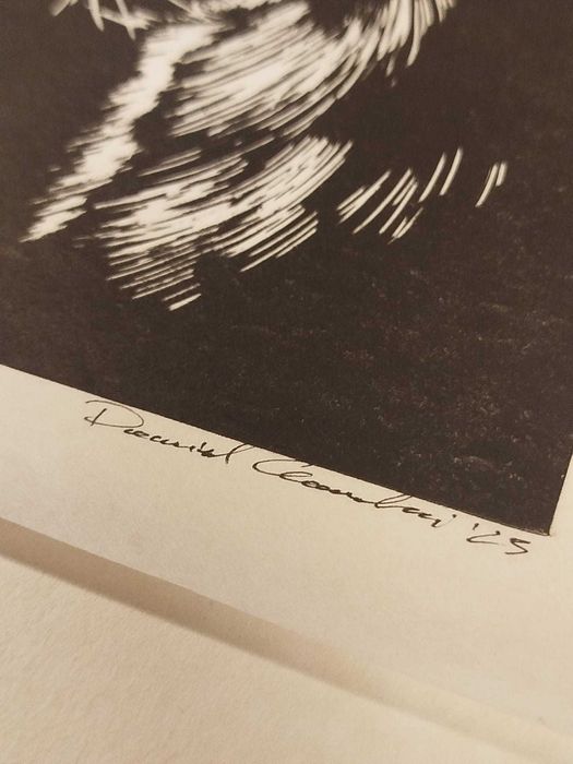 Linoryt, ilustracja, grafika, obrazek - Golden Rretriever, pies