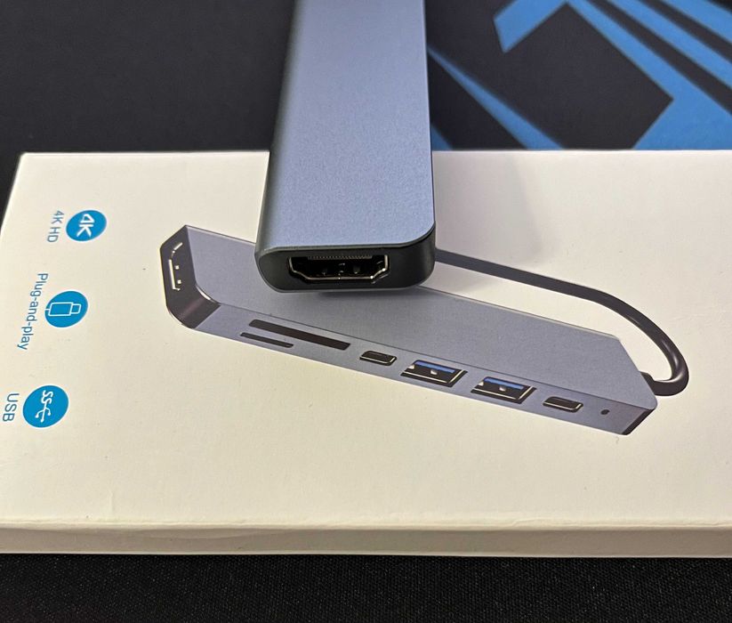 Концентратор Usb c Hub type c 7 в 1 HDMI PD SD TF macbook 4K 30hz 3.0