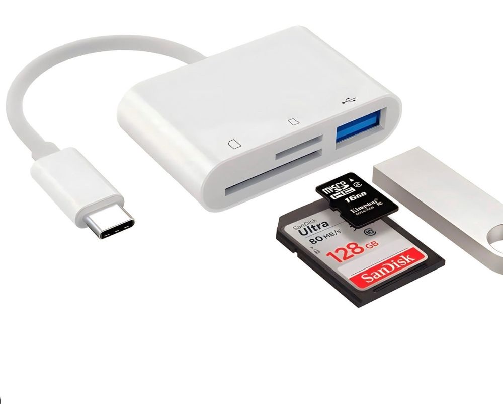 Перехідник для Type-C на USB і SD/TF Card Reader