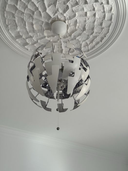 Candeeiro de tecto Ikea Branco e Prateado