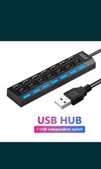 USB-хаб USB HUB 3.0 Розвідувач на 7 порт з вимикачами