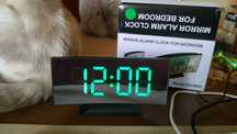 Настольные LED часы с зеркальным дисплеем будильником термометром