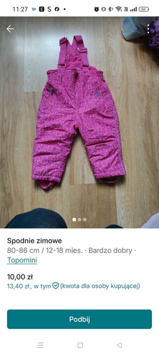 Spodnie zimowe dziewczynka