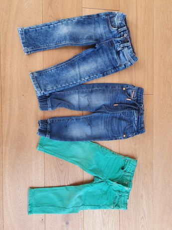 r. 92 Spodnie, jeansy 3 szt