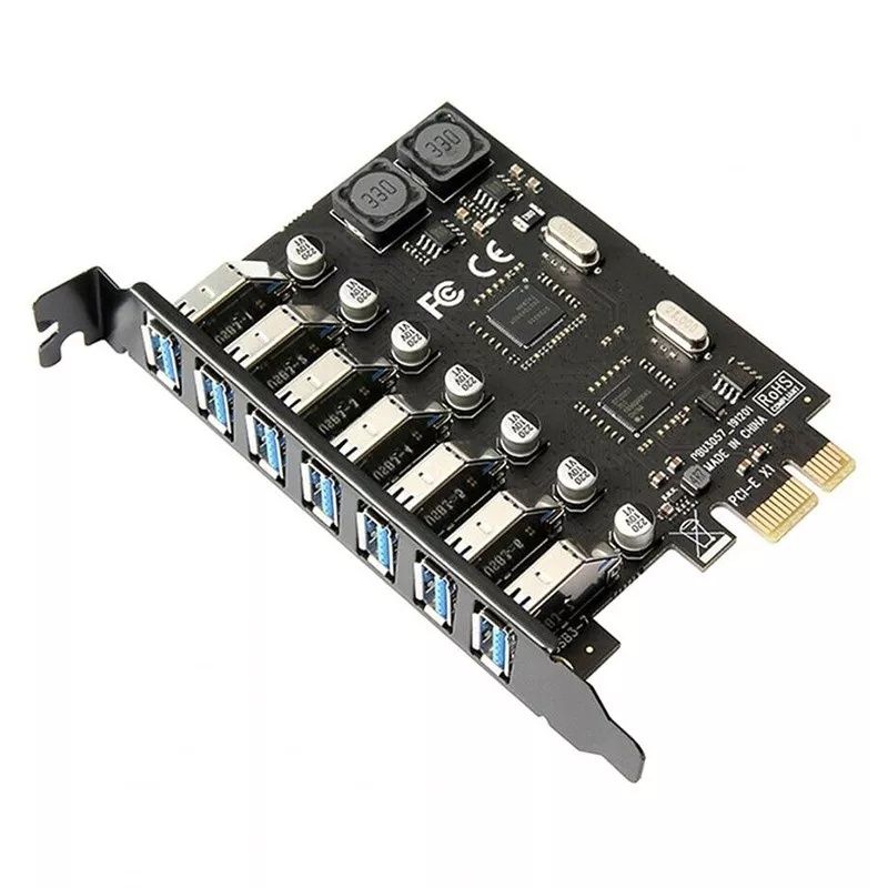 Плата расширения райзеров Riser Card PCI 1x7 PCIE USB 3.0