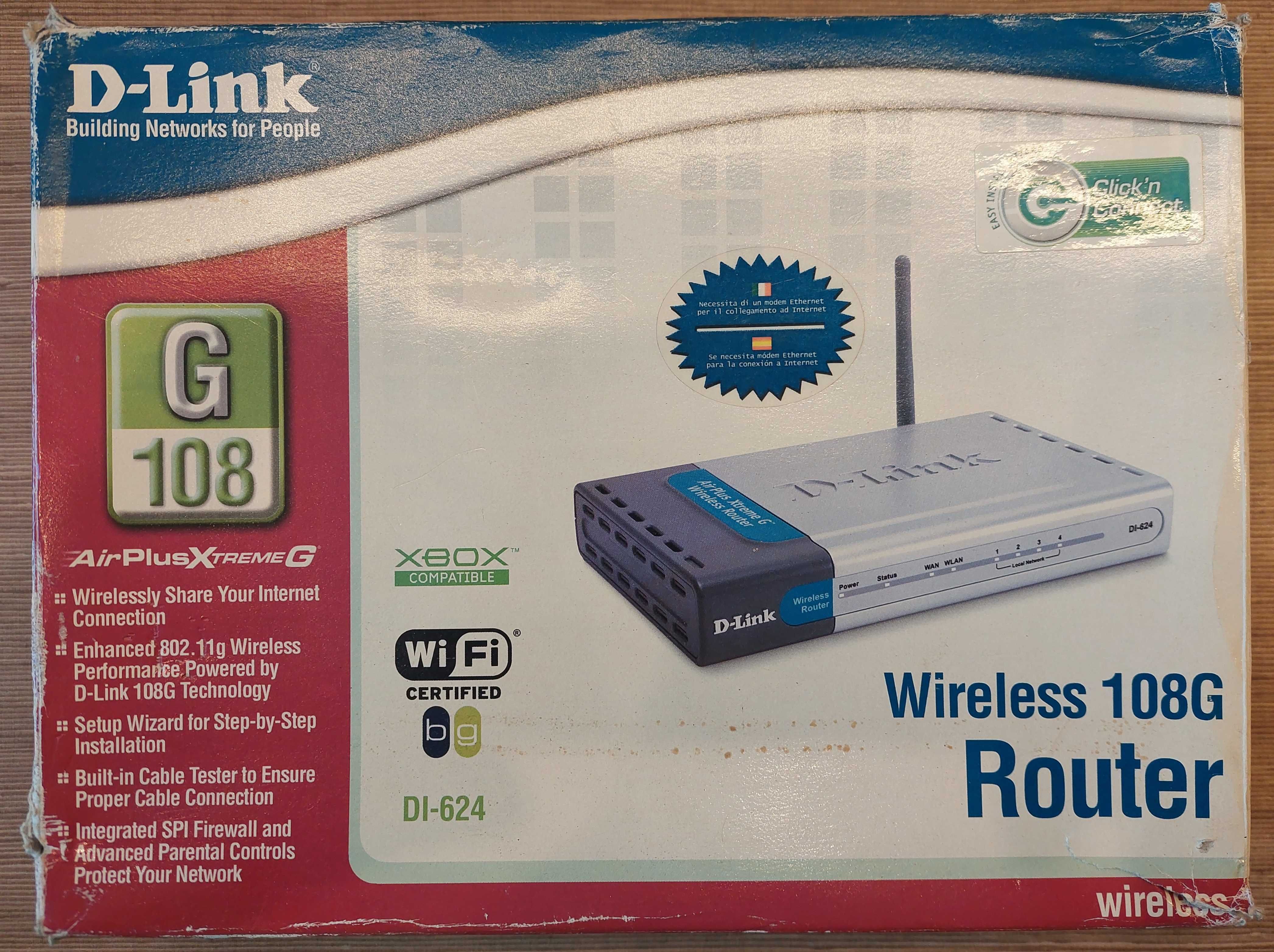 D - link DI-624 Wireless 108G router + zasilacz