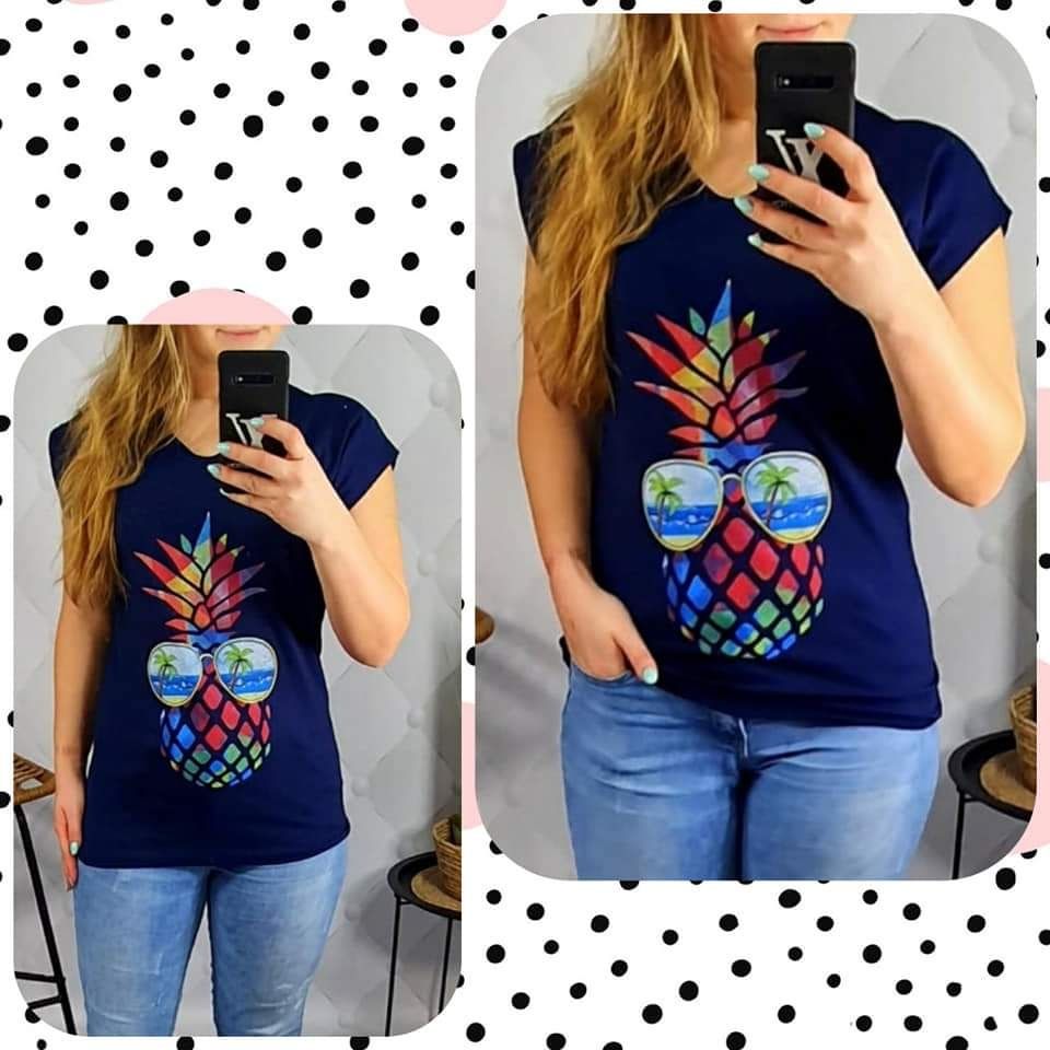 Wyprzedaż cena hurtowa Bluzeczka tęczowy ananas rozmiar S