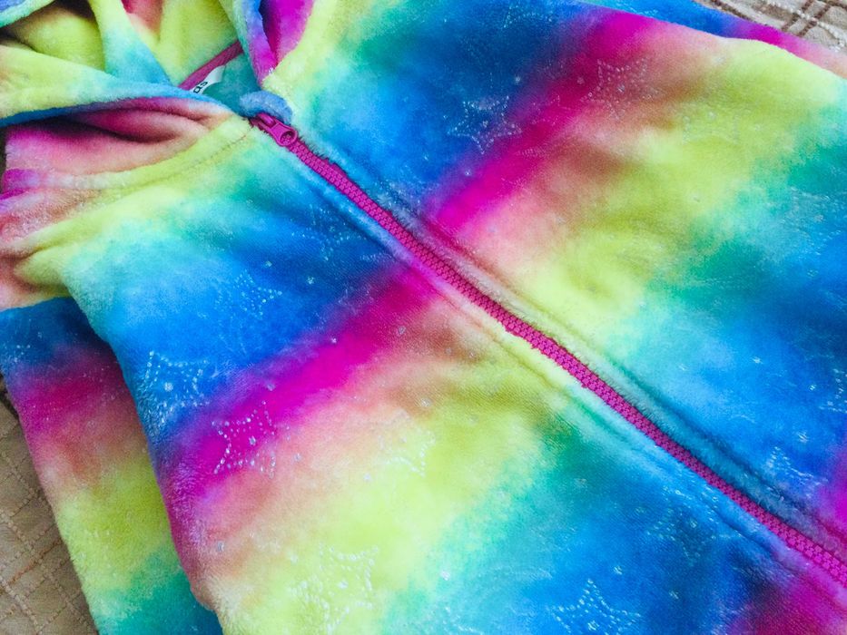 11-12 рок. 152 зріст M&Co Флісовий кігурумі Райдужний і з Сердечками