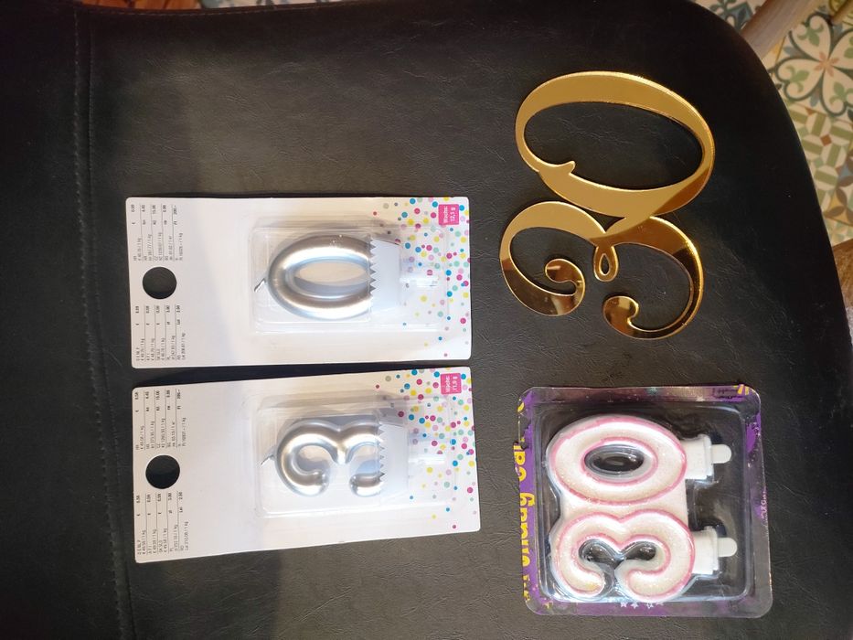 Świeczki na tort, ozdoby na trzydziestkę