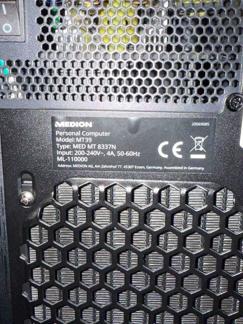 PC Medion MT39 i7 11700f ddr4 32gb rtx 3070 8gb 1TB M.2 Екран 4k