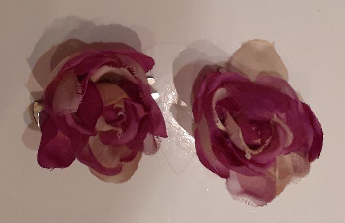 Spinki - zapinki - kwiaty z tkaniny