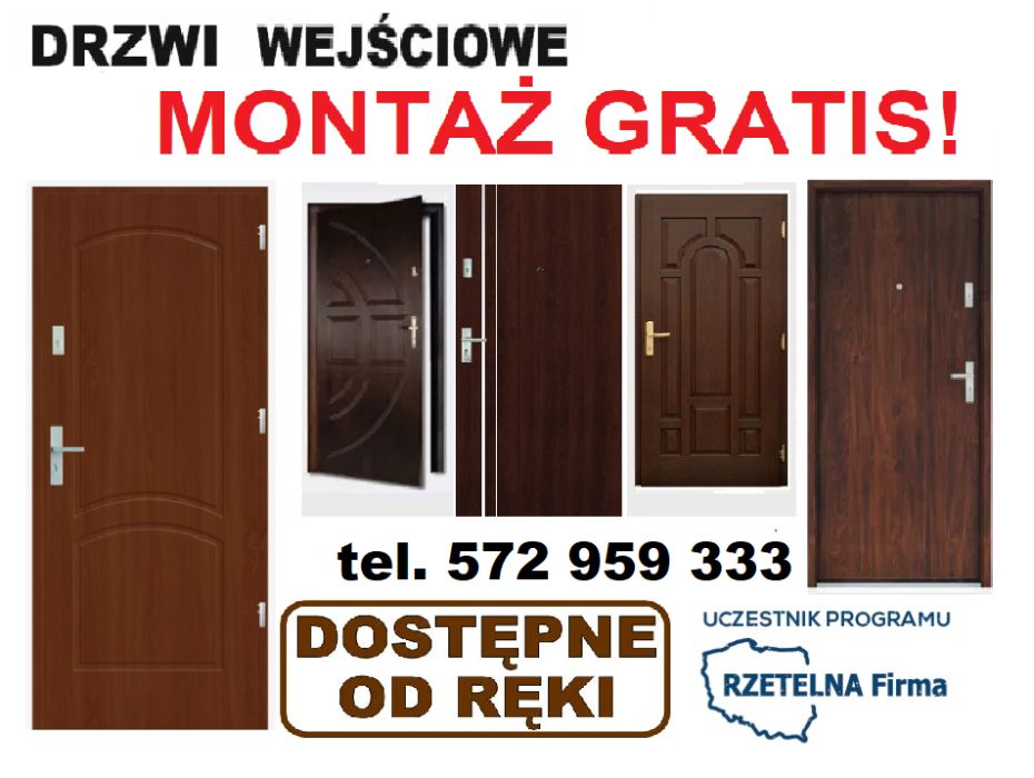 Drzwi z MONTAŻEM,wewnątrzklatkowe-zewnętrzne,WEJŚCIOWE do mieszkania