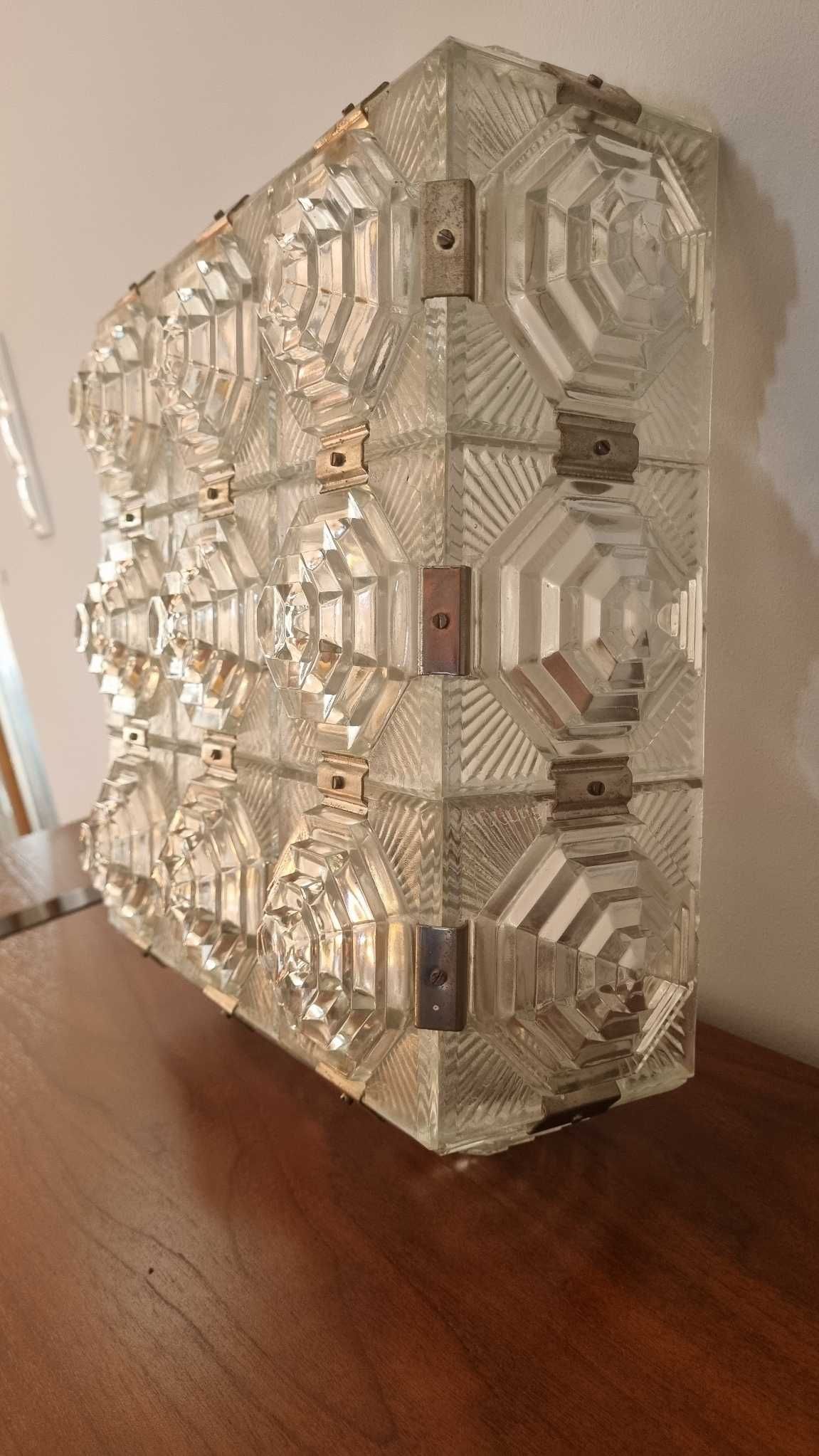 Brutalistyczna Lampa plafon Kamenicky Senov piramidy Design PRL Vintag