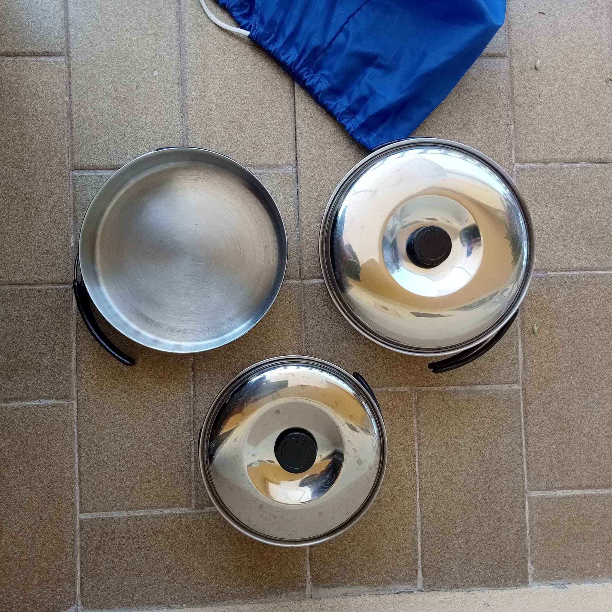 conjunto marmitas camping, caminhada, randonnée, treck