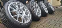Piękne koła letnie felgi oryginalne BBS 5x112 jak nowe Hankook!
