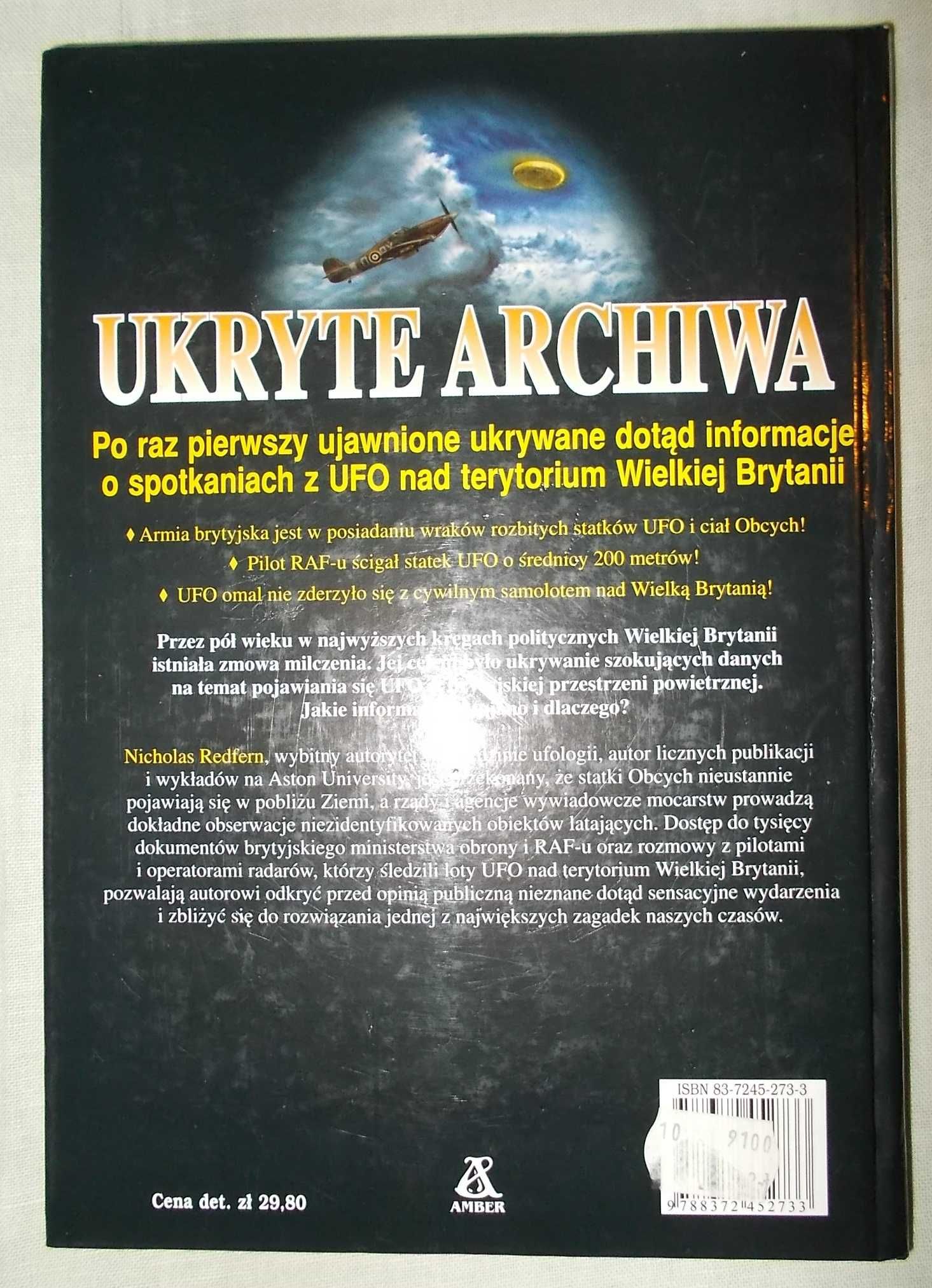 Książka - Ukryte Archiwa - UFO (Redfern)