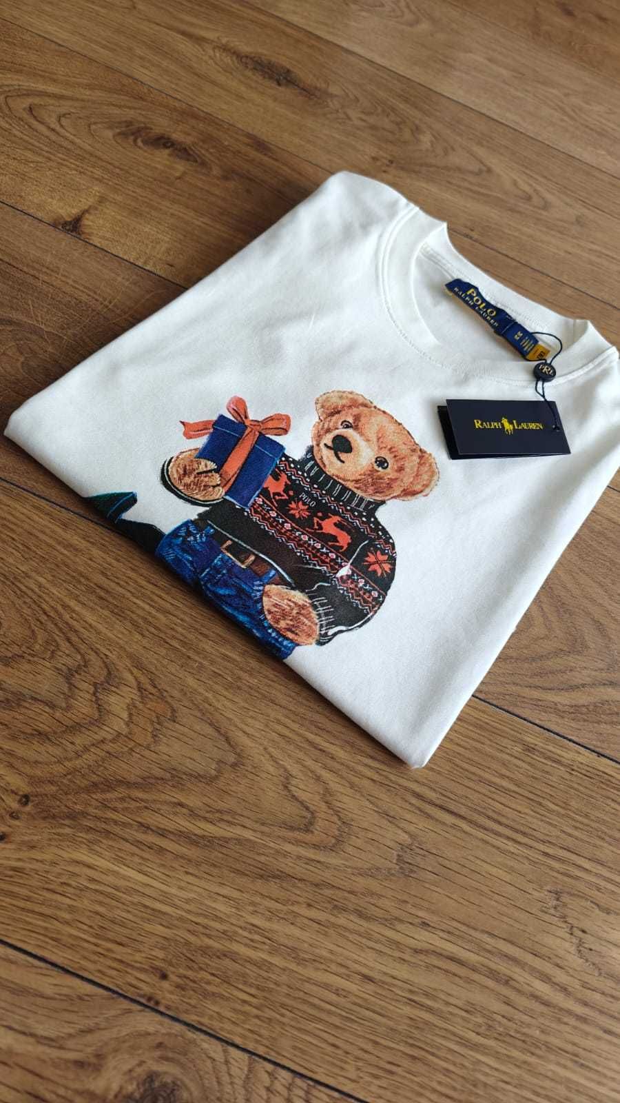 T-shirt męski Ralph Lauren miś ecru XXL nowa koszulka
