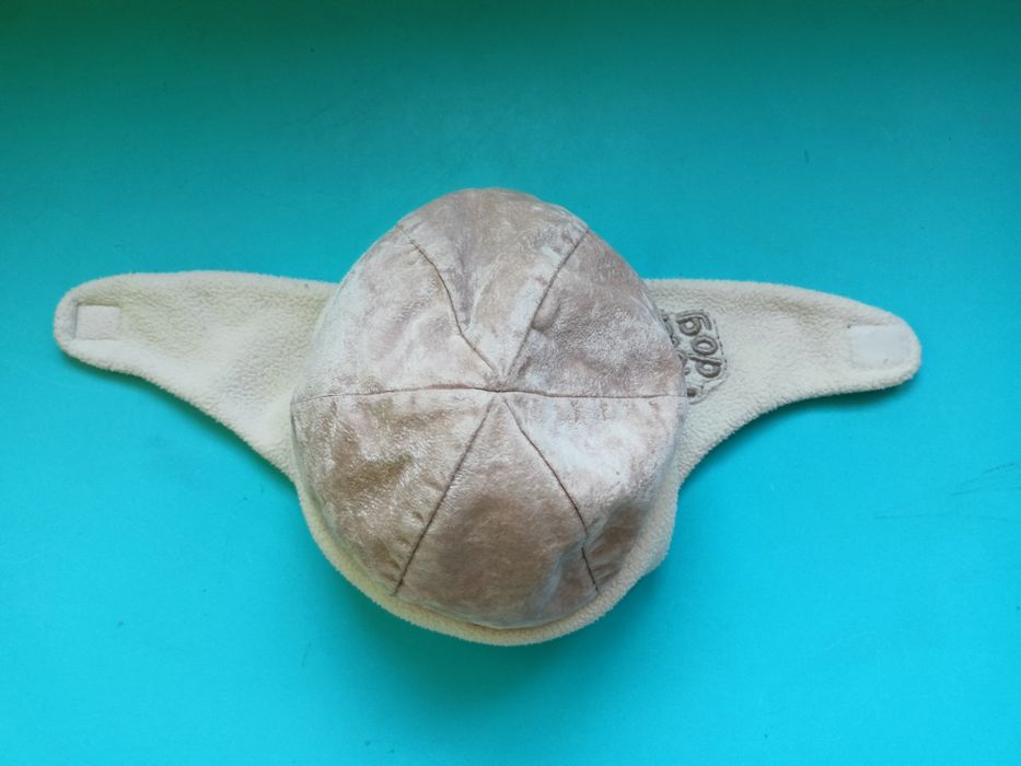 Czapka uszatka pilotka beżowa rozm. 86-92