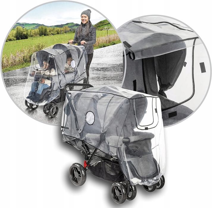 Pokrowiec Folia Przeciwdeszczowa Reer Do Wózek Bliźniaczy Wentylacja