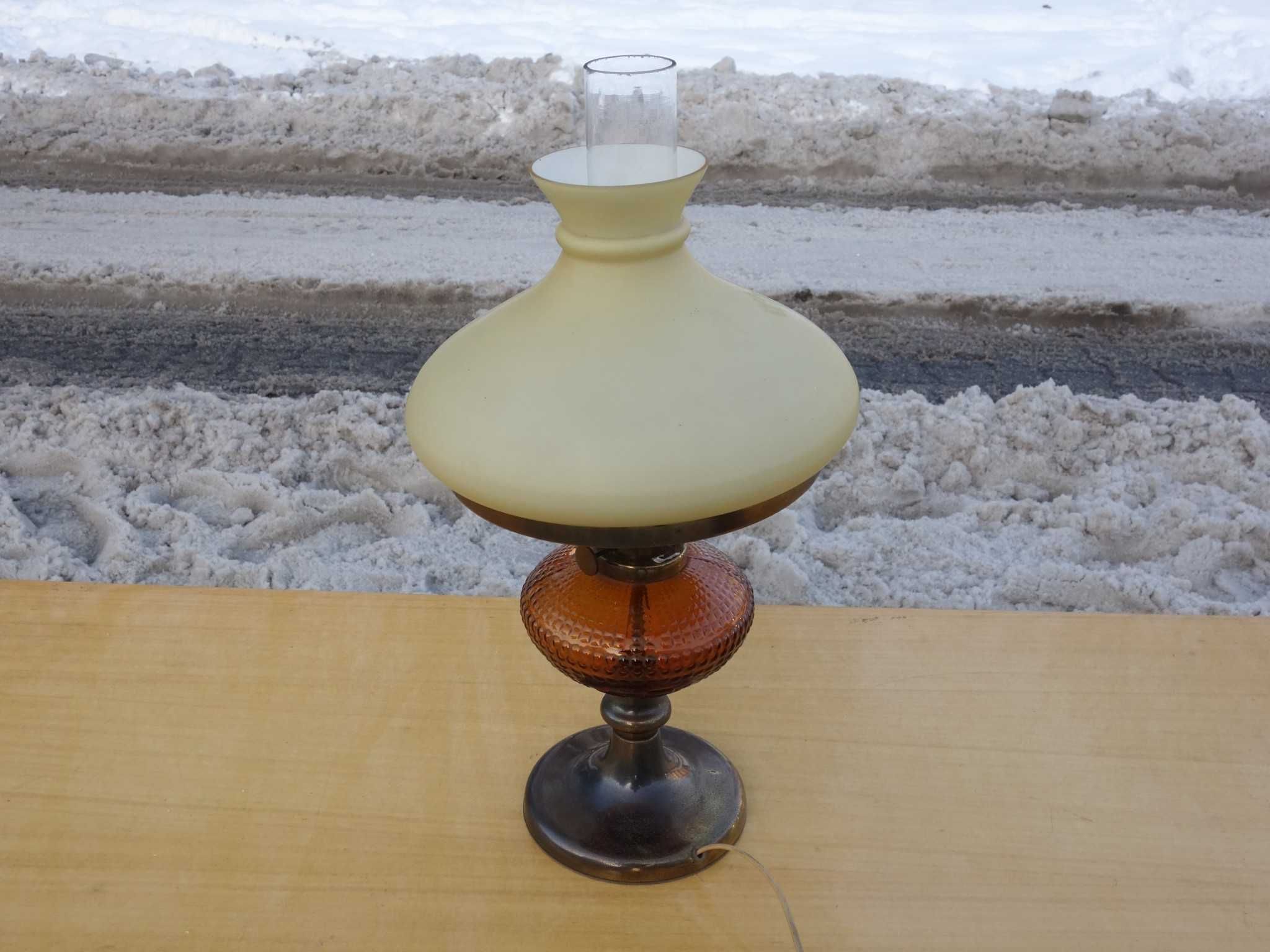 Lampa retro PRL stylizowana na naftową - Elektrometal Wieliczka