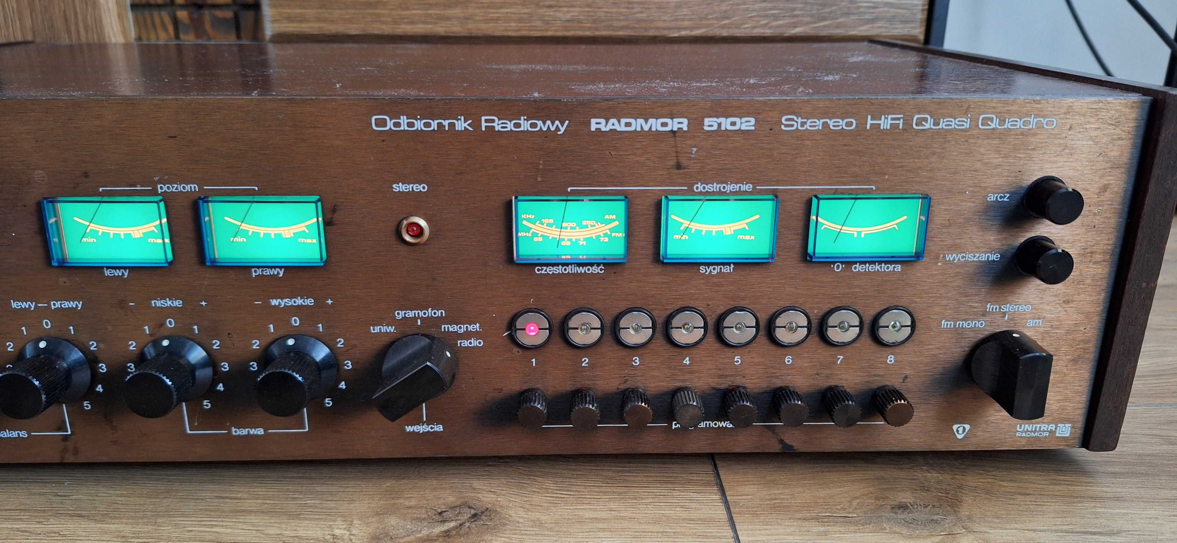 Amplituner RADMOR 5102 ! Brązowy ! IDEALNY STAN ! Przestrojony! 81 ROK