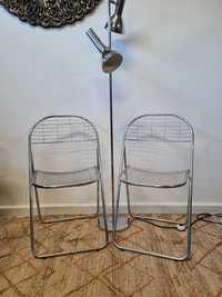 Krzesła składane,chrom,proj.N.Gammelgaarda,Ikea lata 80