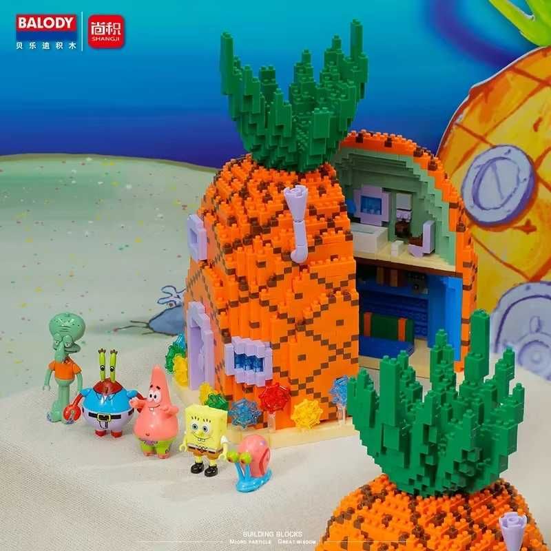 Klocki SpongeBob Kanciastoporty Ananasowy Dom 3315 el.jak Lego Prezent