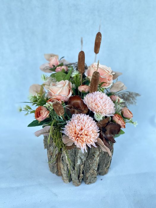 Hand made stroik naturalny na cmentarz zgaszone kolory modne