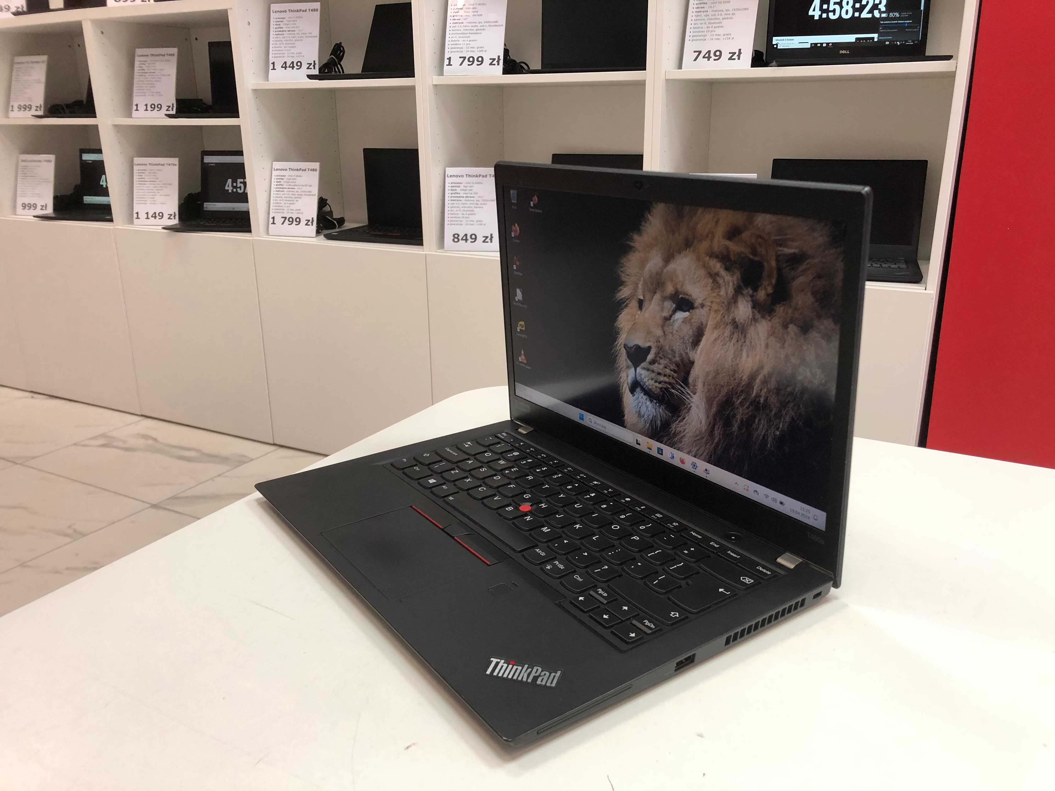 Świetny Lenovo ThinkPad T480s i7-8gen 16GB 512SSD IPS FHD Raty 0% FV23