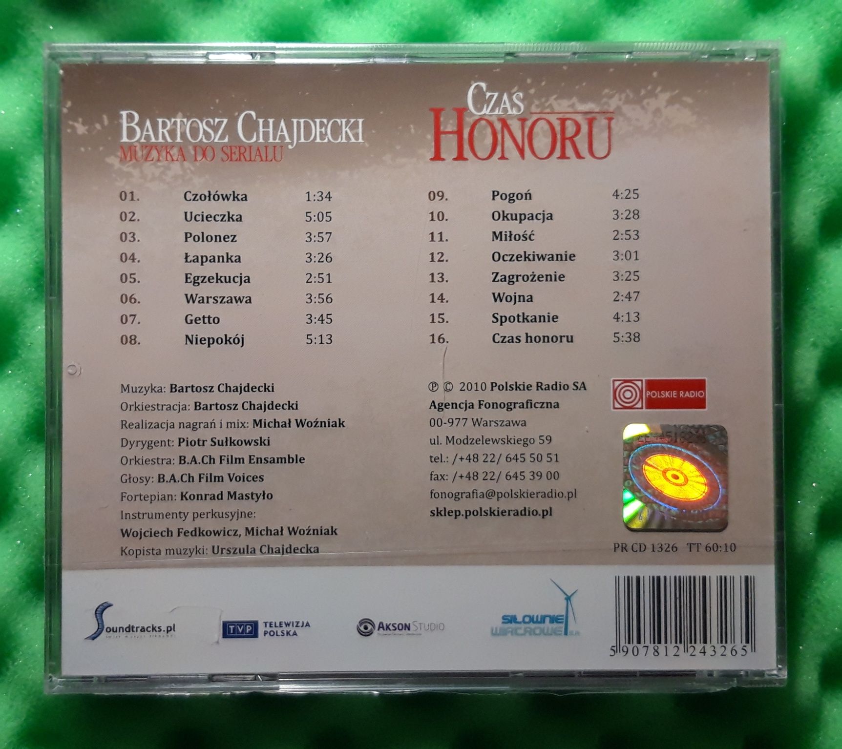 Bartosz Chajdecki – Czas Honoru (Muzyka Do Serialu) CD, 2010, FOLIA