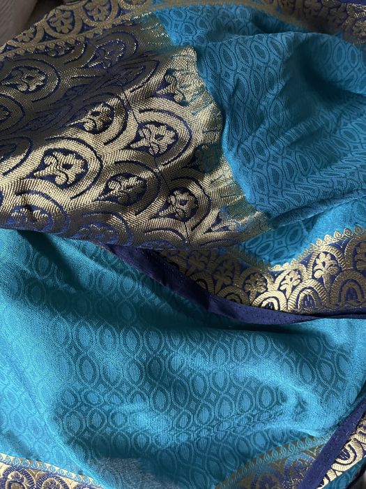 Tecido de sari azul