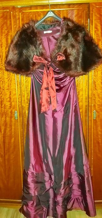 Piękna Sukienka Balowa Wizytowe Weselna Sylwestrowa roz XL 42 bordowa