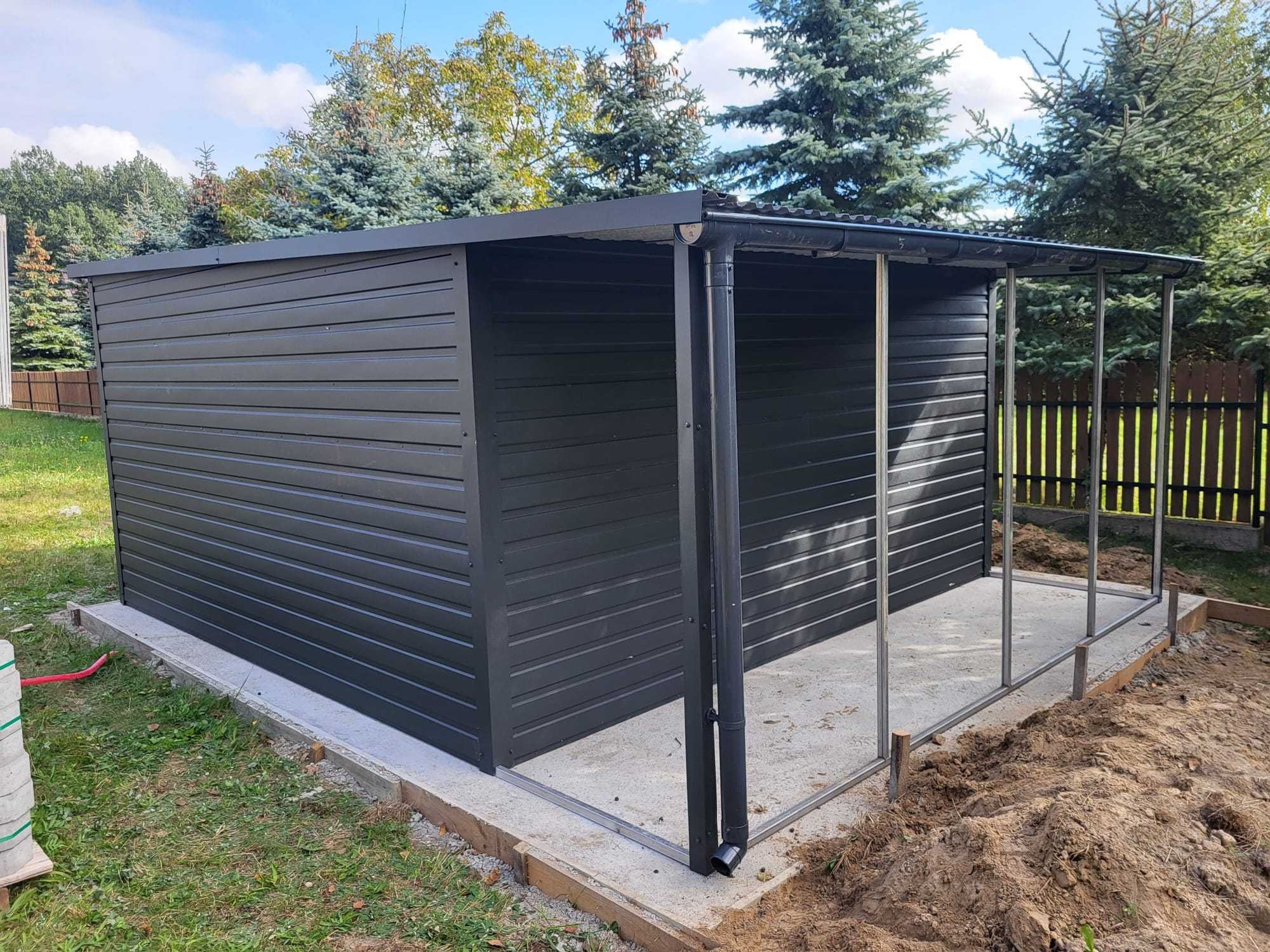 Garaż blaszany domek narzędziowy + wiatka 3,5x4 PREMIUM CAŁA POLSKA