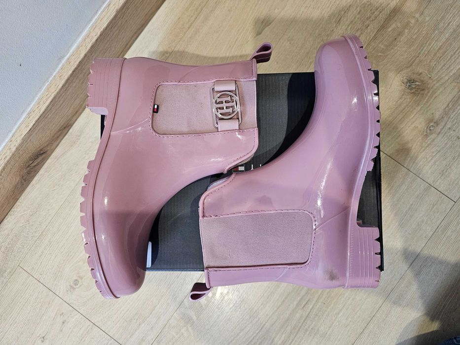 Różowe damskie kalosze Tommy Hilfiger