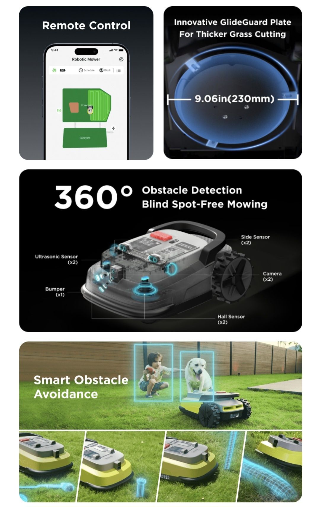 Bezprzewodowy robot koszący bez lin, automatyczny z GPS z RTK i APP +